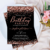 Invitation Elégante Parties scintillant Rose Or Noir N'import