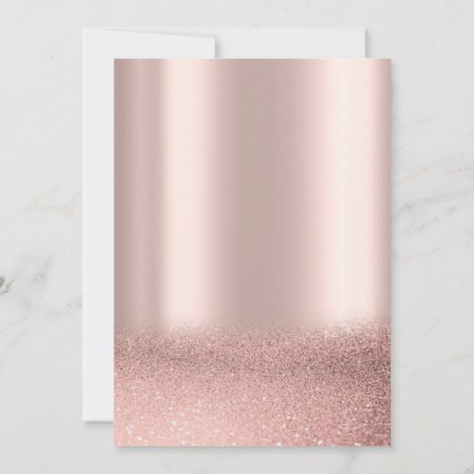Invitation Elégante Parties scintillant Rose or robe Rose Qui (Dos)
