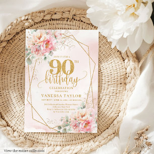 Invitation Élégante Parties scintillant rose rose pâle 90e