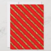 Invitation Élégante Parties scintillant Rouge & Or rayures No (Dos)