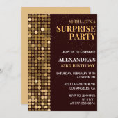Invitation Elégante Parties scintillant Surprise party Gold 8 (Devant / Derrière)