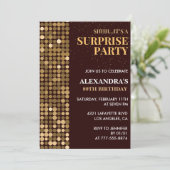 Invitation Elégante Parties scintillant Surprise party Gold 8 (Debout devant)