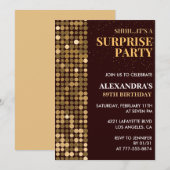Invitation Elégante Parties scintillant Surprise party Gold 8 (Devant / Derrière)