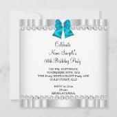 Invitation Elégante Parties scintillant Turquoise Blue Glamor (Dos)