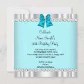 Invitation Elégante Parties scintillant Turquoise Blue Glamor (Dos)