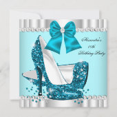 Invitation Elégante Parties scintillant Turquoise Blue Glamor (Devant)
