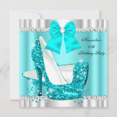 Invitation Elégante Parties scintillant Turquoise Blue Glamor (Devant)