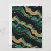 Invitation Élégante Parties scintillant verte et or Agate 21e (Dos)