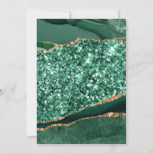 Invitation Élégante Parties scintillant verte et or Agate 21e (Dos)