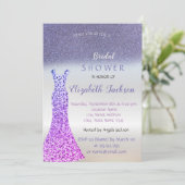 Invitation Elégante Parties scintillant violet Bokeh, Fête de (Debout devant)