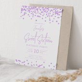 Invitation Élégante Parties scintillant violet Confetti Sweet