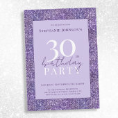 Invitation Elégante Parties scintillant violette 30ème annive