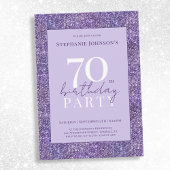 Invitation Elégante Parties scintillant violette 70e annivers