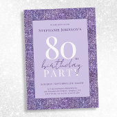 Invitation Elégante Parties scintillant violette 80ème annive