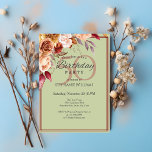 Invitation Elégante Pastel Autumn Flower 50th Birthday Party<br><div class="desc">Elégance intemporelle dans Pastel Green Marquez son moment de jalon dans le style avec cette invitation à la retraite élégamment conçue 50ème anniversaire de fête. Avec un arrière - plan pastel vert doux et une douce floraison automnale dans le coin, l'invitation rayonne de charme et de raffinement. Le texte combine...</div>