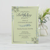 Invitation Elégante Pastel Green Flower Women's 50e anniversa (Debout devant)