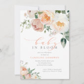 Invitation Élégante Pêche Baby Dans Fleur Baby shower Fille (Devant)