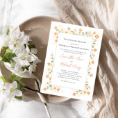 Invitation Elégante Pêche de Mariage Pêche Florale Verdure RS