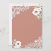 Invitation Elégante Pêche Florale Dentelle islamique musulman (Dos)