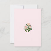 Invitation Elégante pêche rose roses roses blanches (Dos)