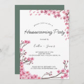 Invitation Élégante Peinte Florale Maison (Devant / Derrière)