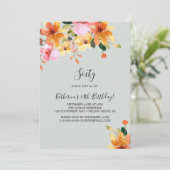 Invitation élégante peinte florale pour 60e annive (Debout devant)