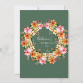 Invitation élégante peinte florale pour 90e annive (Dos)