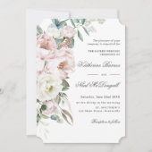 Invitation Élégante Peonies d'ivoire doux Mariage floral (Devant)