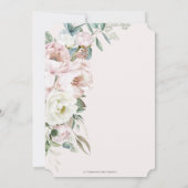 Invitation Élégante Peonies d'ivoire doux Mariage floral (Dos)