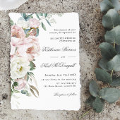 Invitation Élégante Peonies d'ivoire doux Mariage floral