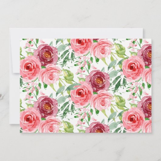 Invitation Elégante Peony Floral Fête des mariées Thé Invitat (Dos)