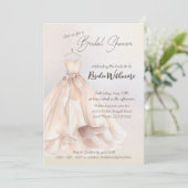 Invitation Elégante perle aquarelle blanc robe nuptiale (Debout devant)