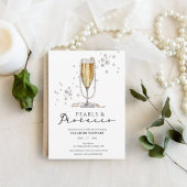 Invitation Elégante perles d'aquarelle et Fête des mariées de