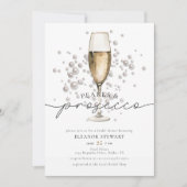 Invitation Elégante perles d'aquarelle et Fête des mariées de (Devant)