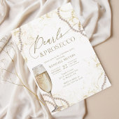 Invitation Elégante perles de luxe et le Prosecco Anniversair
