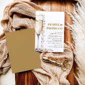 Invitation Elégante perles d'or et Fête des mariées de poursu