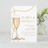 Invitation Elégante perles et Fête des mariées de poursuites (Debout devant)