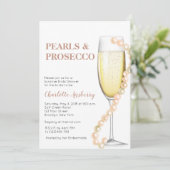 Invitation Elégante perles modernes et Fête des mariées Prose (Debout devant)