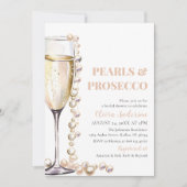 Invitation Elégante perles photo et Fête des mariées de pours (Devant)