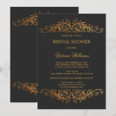 Invitation Élégante perruque or gris foncé (Devant / Derrière)