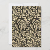 Invitation Elégante perruques d'or, Parties scintillant robe  (Dos)