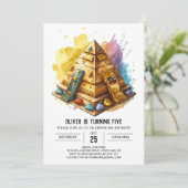 Invitation Elégante Personnalisation Pyramides égyptiennes An (Debout devant)