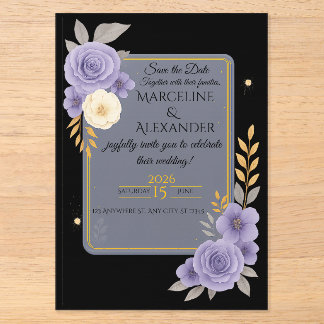 Invitation élégante personnalisée lavande et gris