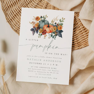 Invitation Élégante petite Baby Shower d'automne pour Pumpkin