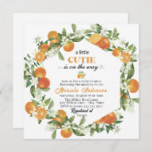 Invitation Elégante Petite Cutie Citrus Orange WaterInvitatio (Devant / Derrière)