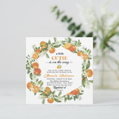 Invitation Elégante Petite Cutie Citrus Orange WaterInvitatio (Debout devant)