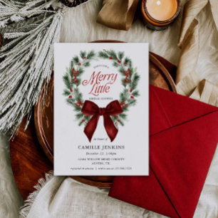 Invitation Élégante Petite Fête de Noël pour la Mariée