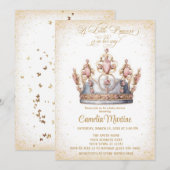 Invitation Elégante Petite princesse baby shower rose et or (Devant / Derrière)