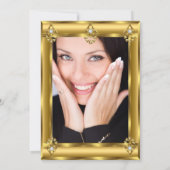 Invitation Elégante photo Anniversaire de la fête Black Gold (Dos)