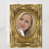 Invitation Élégante photo Anniversaire de la fête Royal Gold  (Dos)